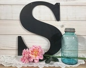 Large Metal Letter S - Rustic Metal Sign - Metal Wall Art - Modern Farmhouse Decor - 20 inch
