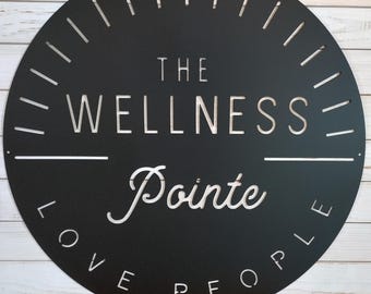 Custom Metal Wellness Clinic Sign: Personalized Logo for Health Offices