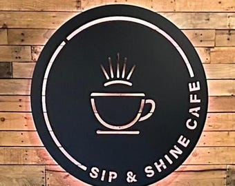 Custom LED Business Logo Sign - Backlit Metal Art
