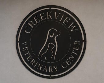 Custom Vet Clinic Sign, Metal Veterinary Office Logo