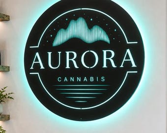Backlit Dispensary Sign, LED Cannabis Shop Logo Sign