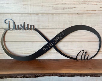Infinity Metal Sign, Personalized Gift, Unique Wedding Gift for Couple