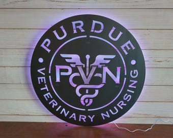 Personalized LED Vet Clinic Sign: Backlit Metal Logo for Veterinary Offices