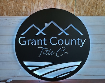 Backlit Metal Logo | LED Office Sign | Custom Title Company Branding