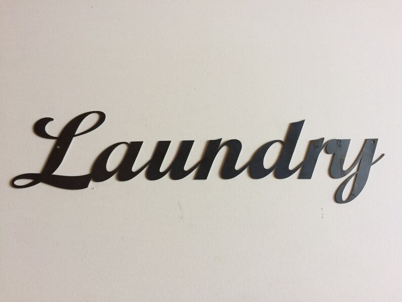 Large Metal Laundry Sign Metal Wall Words Metal Wall Decor Etsy