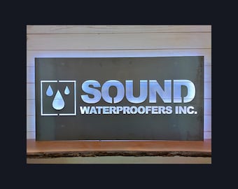 Custom Backlit LED Business Logo Sign: Metal Wall Decor