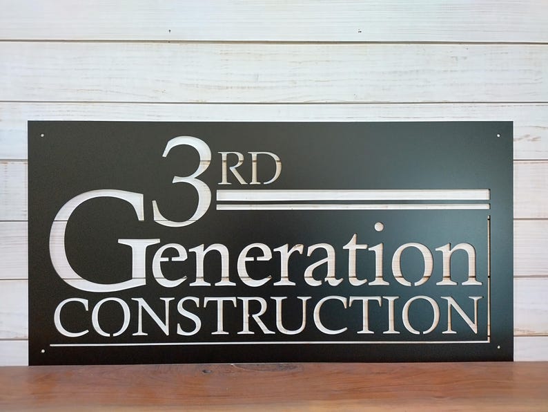 Custom 14 Gauge Metal Business Logo Sign – Rectangle, Painted/Raw Metal, Indoor/Outdoor