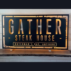 Custom Backlit LED Business Logo Sign: Metal Wall Decor