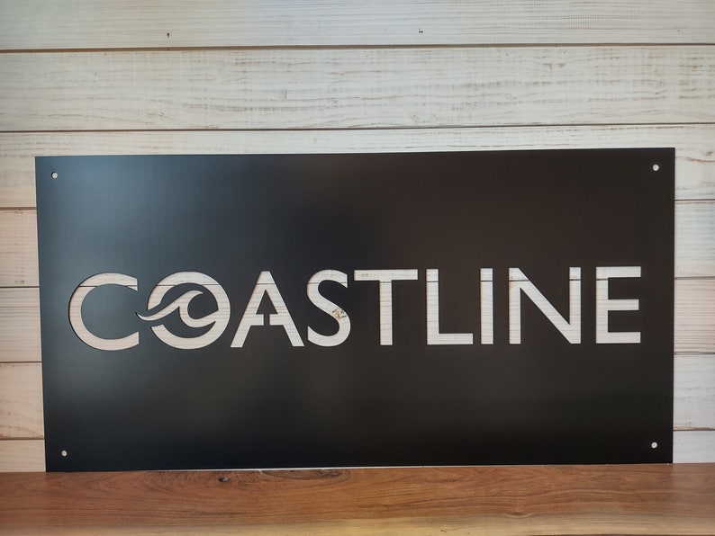 large custom rectangle sign Custom 14 Gauge Metal Business Logo Sign – Rectangle, Painted/Raw Metal, Indoor/Outdoor