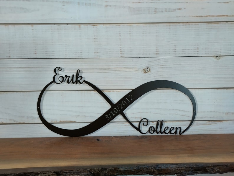 Personalized Metal Infinity Sign: Custom Wedding Decor image 1
