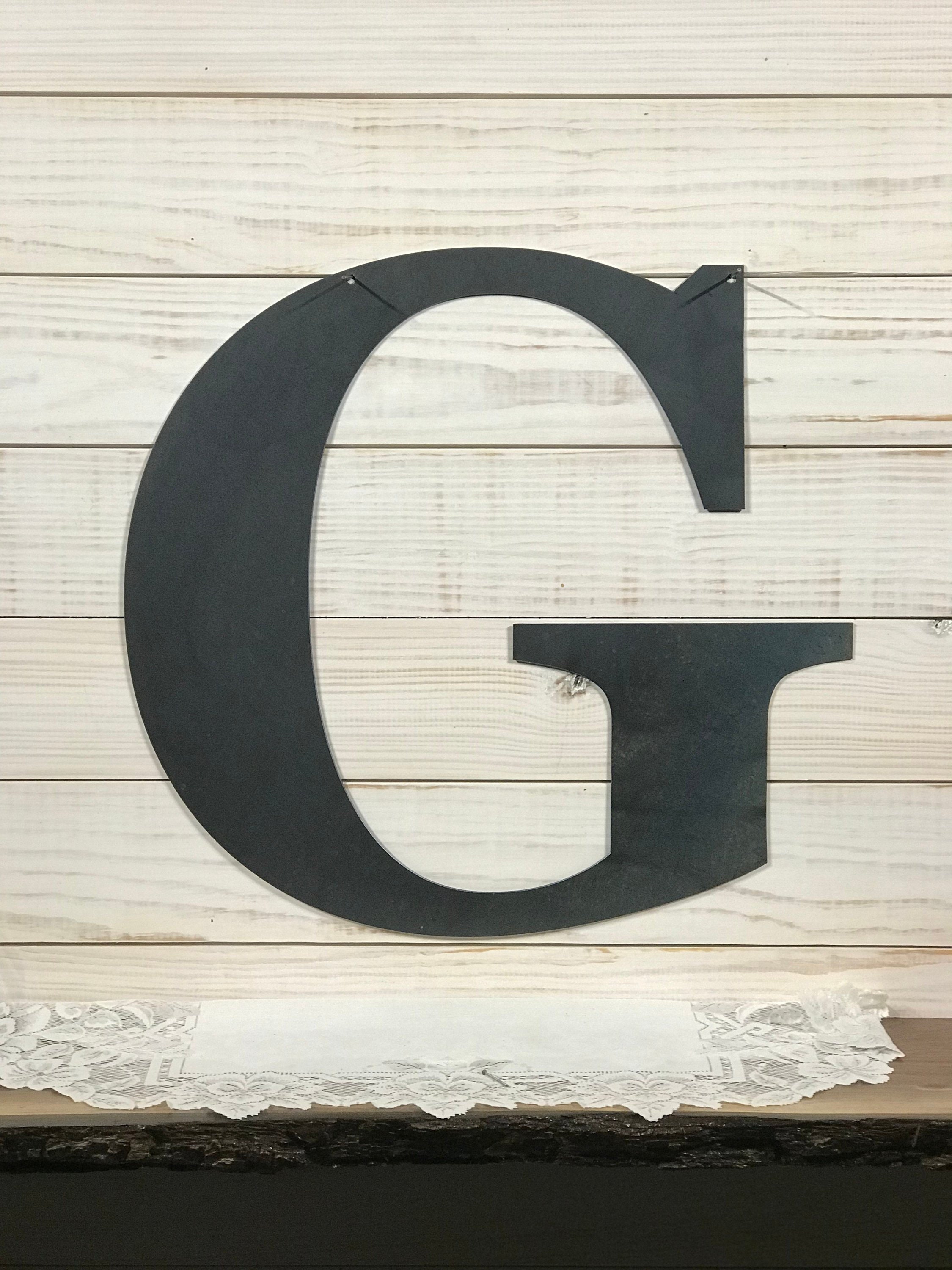 Large Metal Letter G Rustic Metal Sign Metal Wall Art Etsy