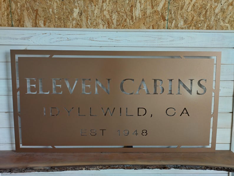 Custom 14 Gauge Metal Business Logo Sign – Rectangle, Painted/Raw Metal, Indoor/Outdoor