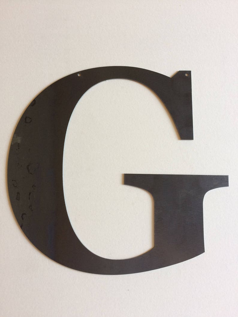 Large Metal Letter G Rustic Metal Sign Metal Wall Art Etsy