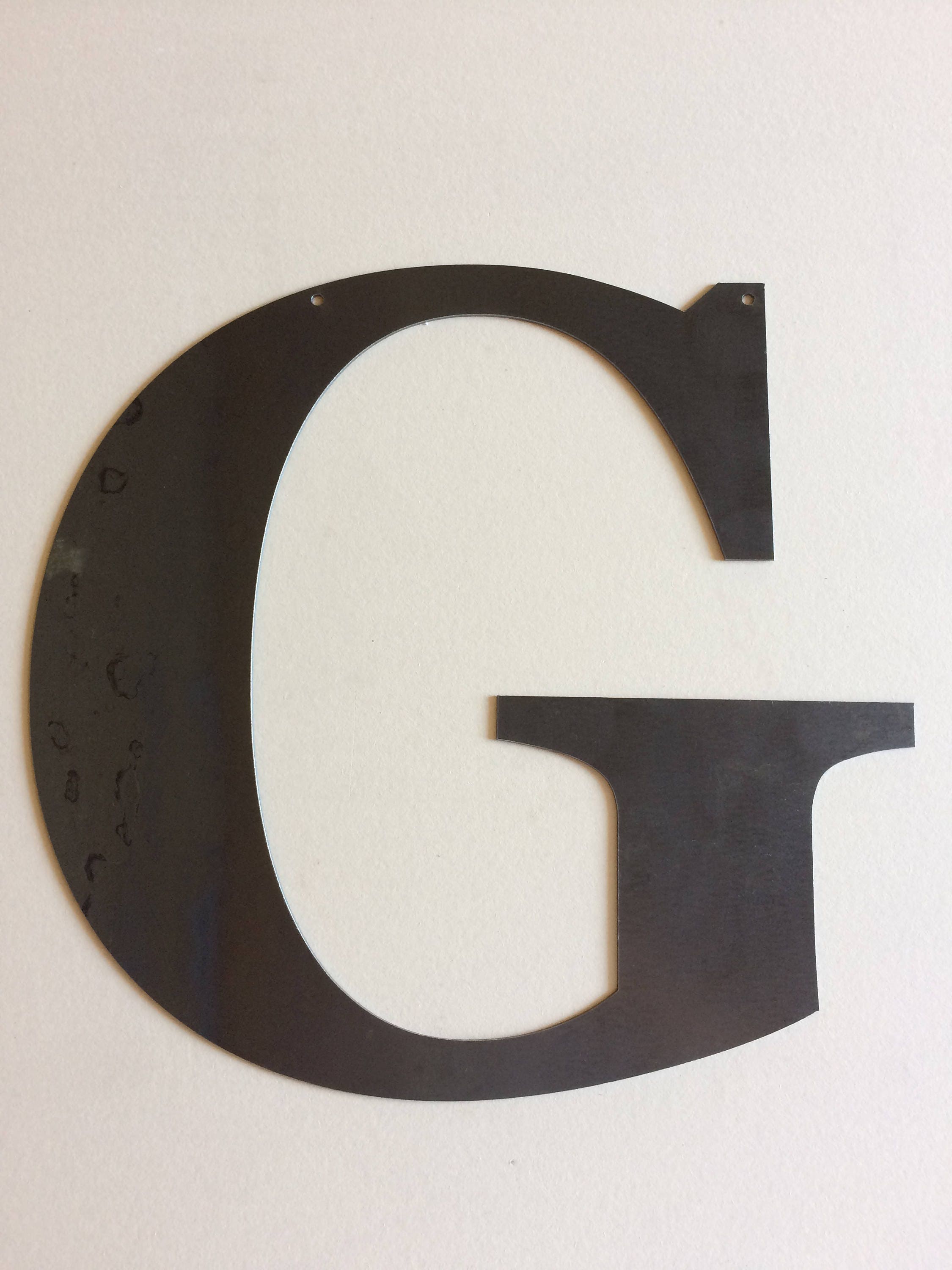 Large Metal Letter G Rustic Metal Sign Metal Wall Art Etsy