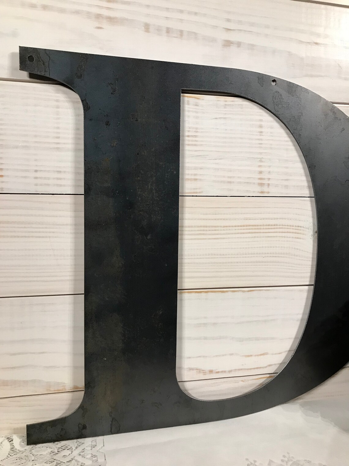 Large Metal Letter D Rustic Metal Sign Metal Wall Art Etsy