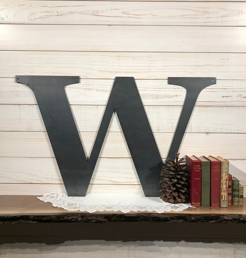 Large Metal Letter Rustic Metal Sign Metal Wall Art Etsy