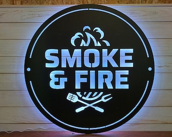 Personalized LED Bar Sign: Backlit Metal Logo for Restaurants