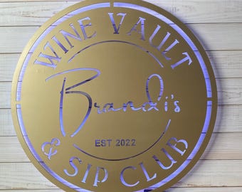 Custom LED Business Logo Sign: Backlit Metal Circle
