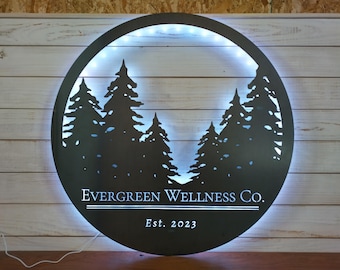 Personalized LED Wellness Clinic Sign: Backlit Metal Logo for Health Offices