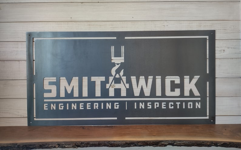 large custom rectangle sign Custom 14 Gauge Metal Business Logo Sign – Rectangle, Painted/Raw Metal, Indoor/Outdoor