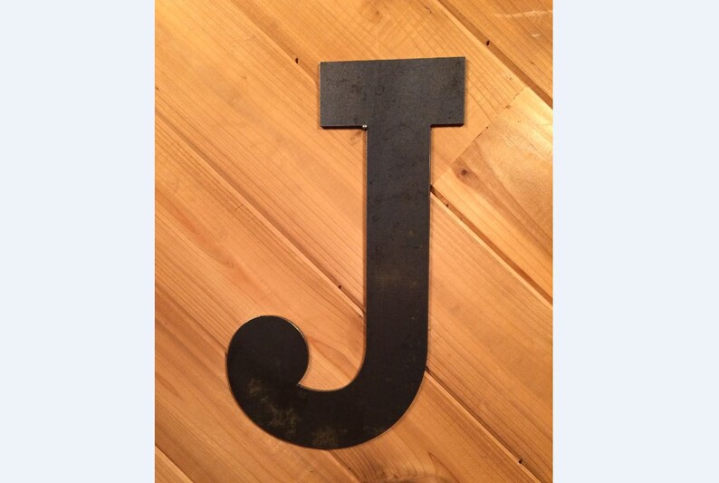 Large Metal Letter J Rustic Metal Sign Metal Wall Art Etsy