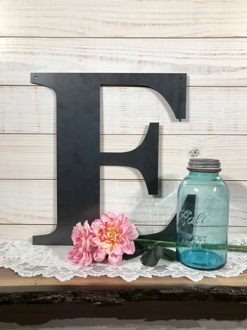 Rustic Metal Sign Modern Farmhouse Decor Metal Wall Art 20 inch Large Metal Letter