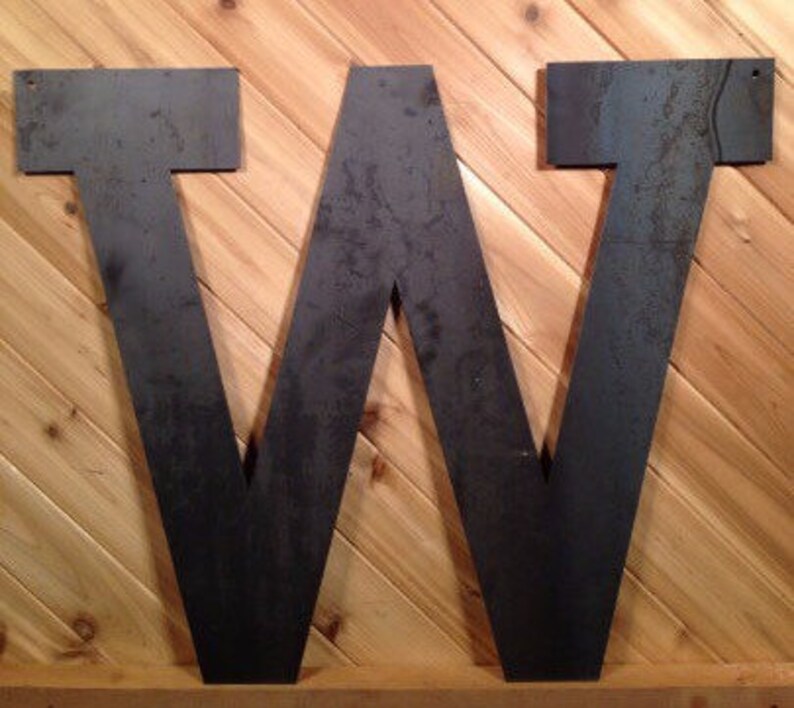 Large Metal Letter Rustic Metal Sign Metal Wall Art Etsy