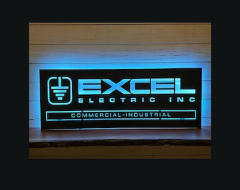 Custom LED Backlit Business Logo Sign: Metal Bar Sign