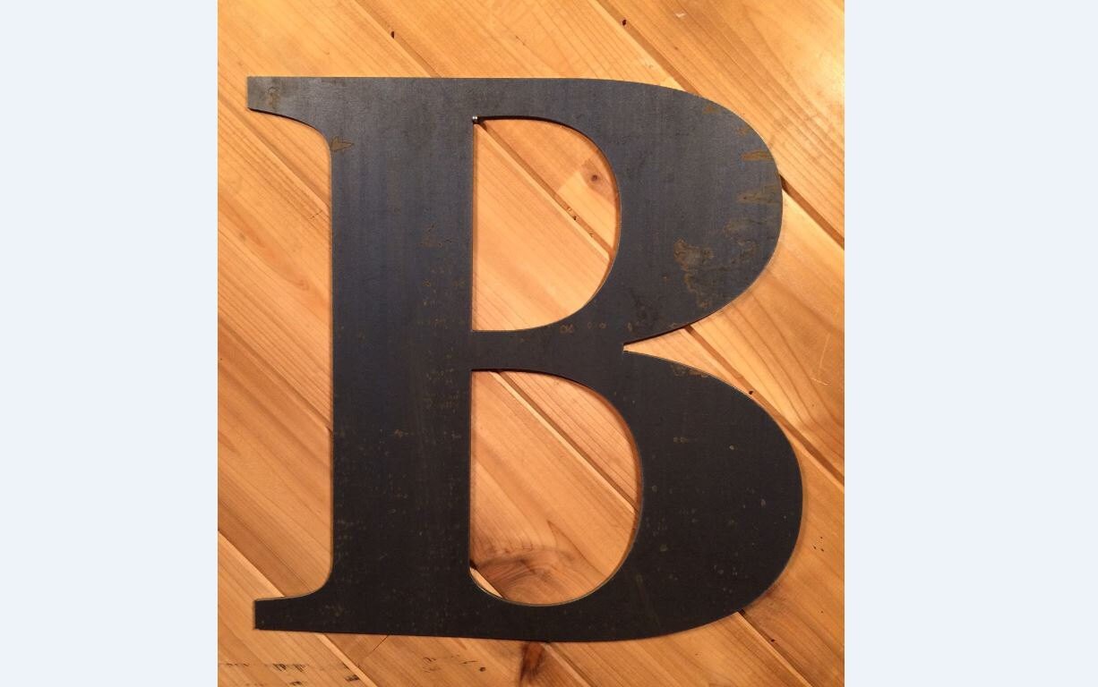 Large Metal Letter B Rustic Metal Sign Metal Wall Art Etsy
