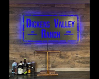 Custom LED Backlit Business Logo Sign - Metal Wall Decor