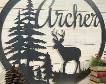 Custom metal deer signs deals