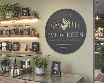 Custom Dispensary Sign, Metal Cannabis Shop Logo Sign
