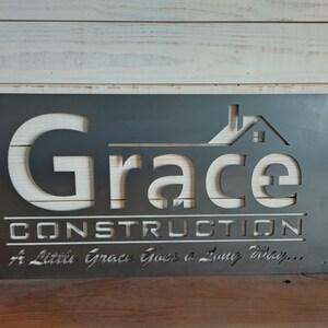 Custom 14 Gauge Metal Business Logo Sign – Rectangle, Painted/Raw Metal, Indoor/Outdoor