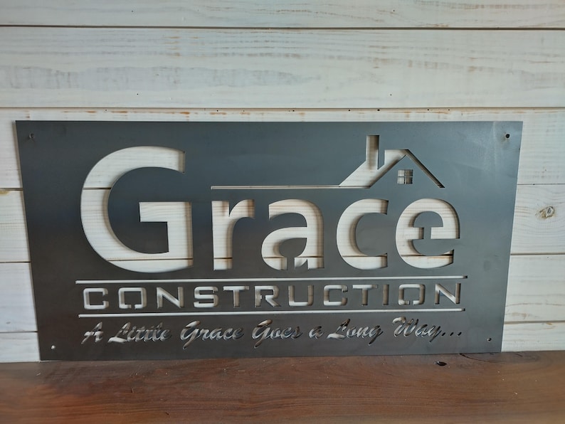 Custom 14 Gauge Metal Business Logo Sign – Rectangle, Painted/Raw Metal, Indoor/Outdoor