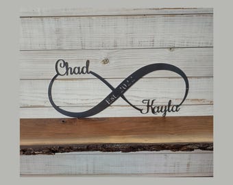 Personalized Metal Infinity Sign: Rustic Wedding Decor, Custom Names