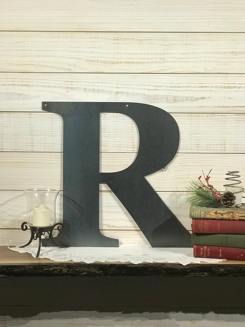 Large Metal Letter R Rustic Metal Sign Metal Wall Art | Etsy