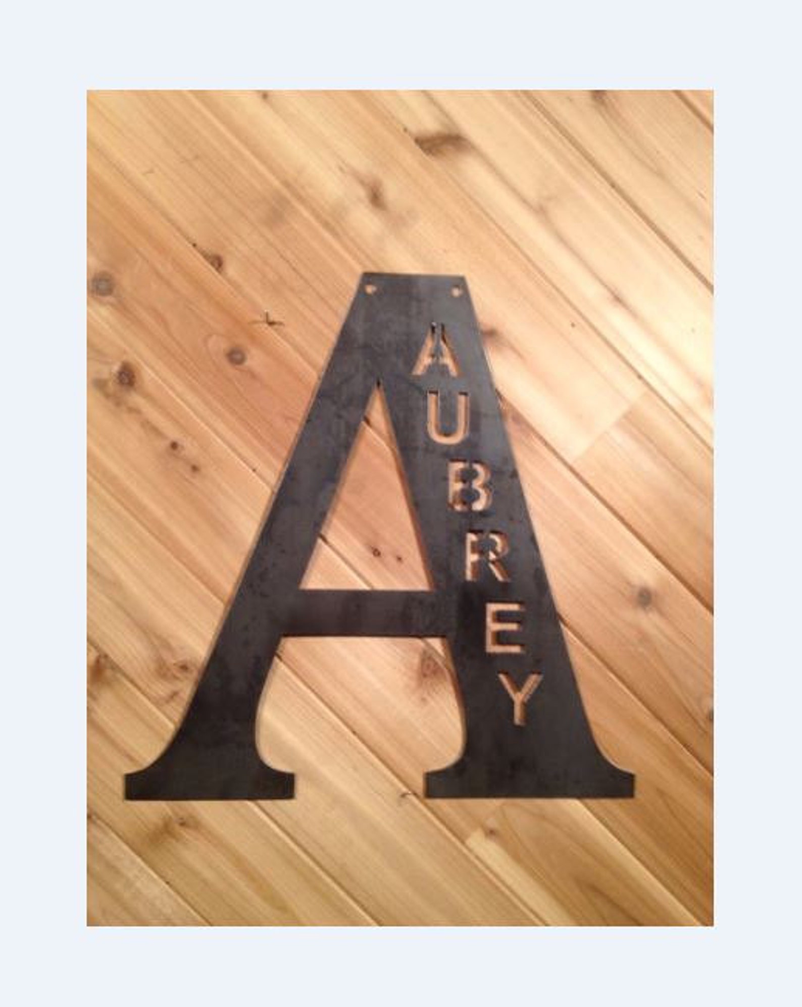 Rustic Last Name Sign Large Metal Letter Personalized Etsy