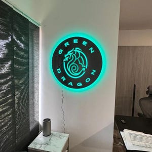Color Changing Background Sign Custom LED Business Logo Sign: Backlit Metal, Color Changing Bar Sign ...