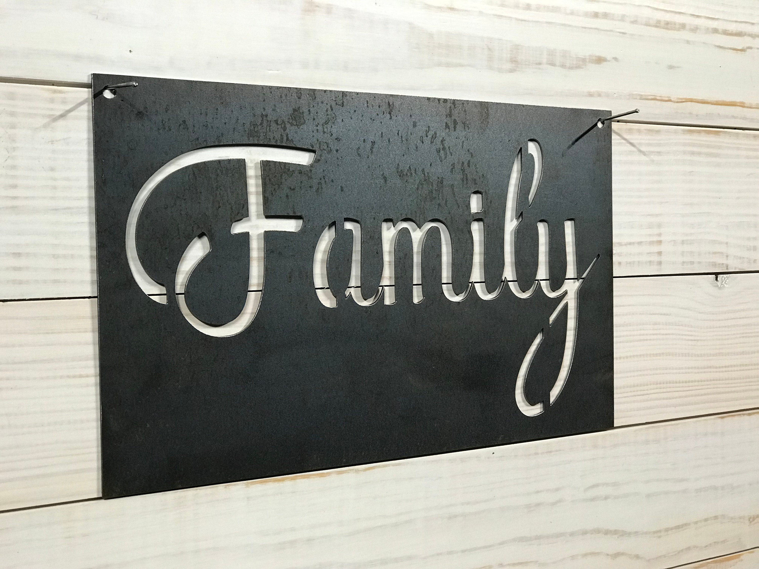 Rustic Metal Family Sign Metal Wall Decor By PrecisionCut on Etsy