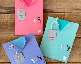Dentist Card Doctor Gift Scrubs Dental Hygienist, Dental Program, Dentist Graduation Party Personalized