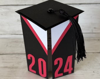 Graduation Cap Gown Card, Personalized Congratulations Graduate, Interactive Handmade Gift for the Graduating Class 2024, Hats off