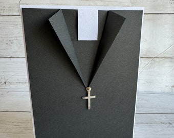 Clergy Shirt Card, Priest, Bishop, Cardinal Thank you card, Will you Marry Us, Personalized Officiant Gift, Minister Shirt Card Baptism Gift