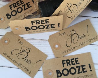Will You Be My Best Man Groomsman Tag Wedding Tag Booze | Etsy