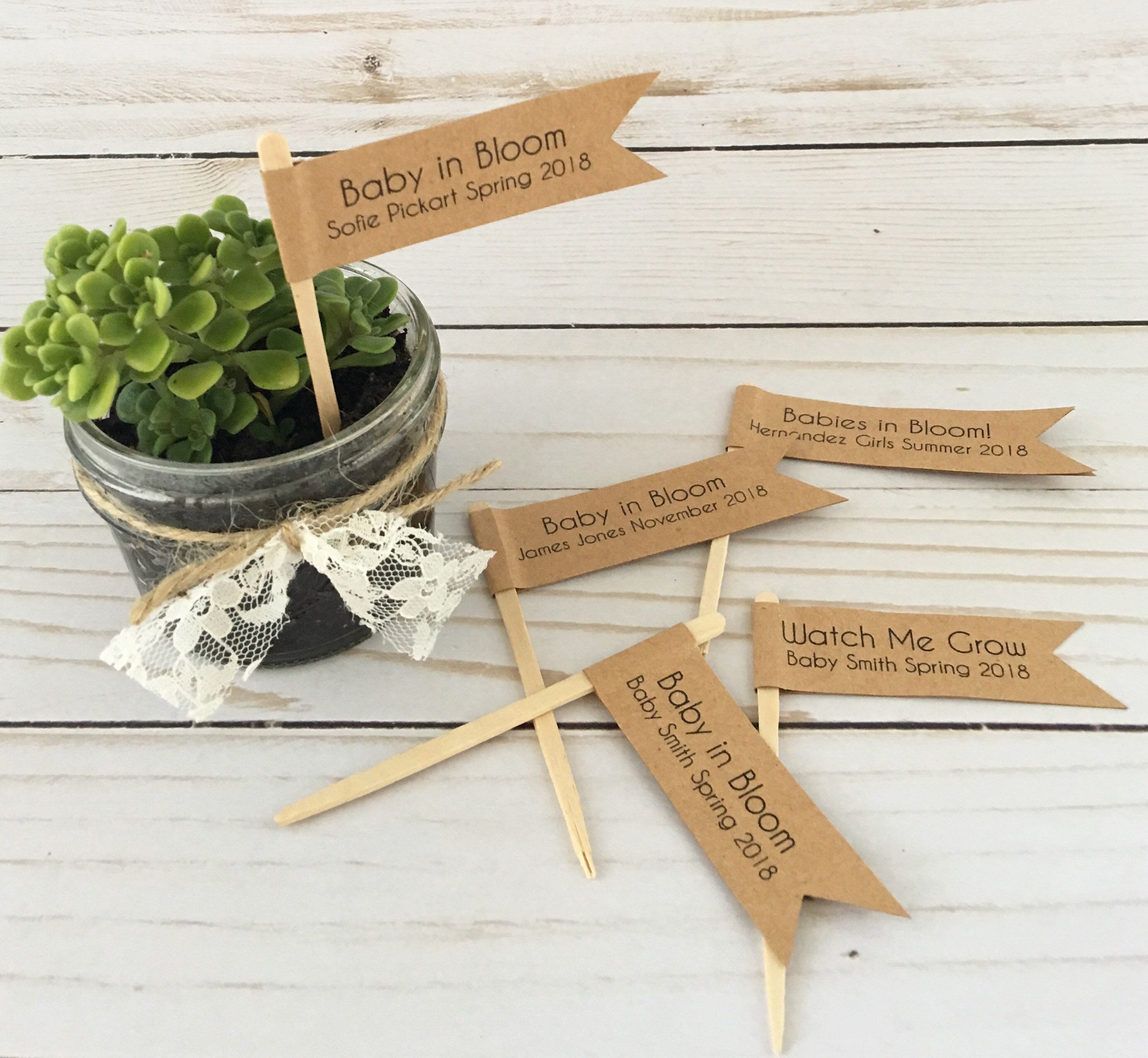 Plant Flag Baby in Bloom Plant Flags Watch Me Grow Etsy