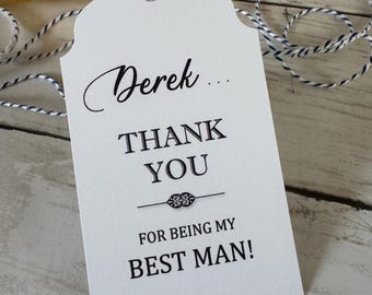 Personalized Wedding Thank you tag set, Groomsmen Gifts