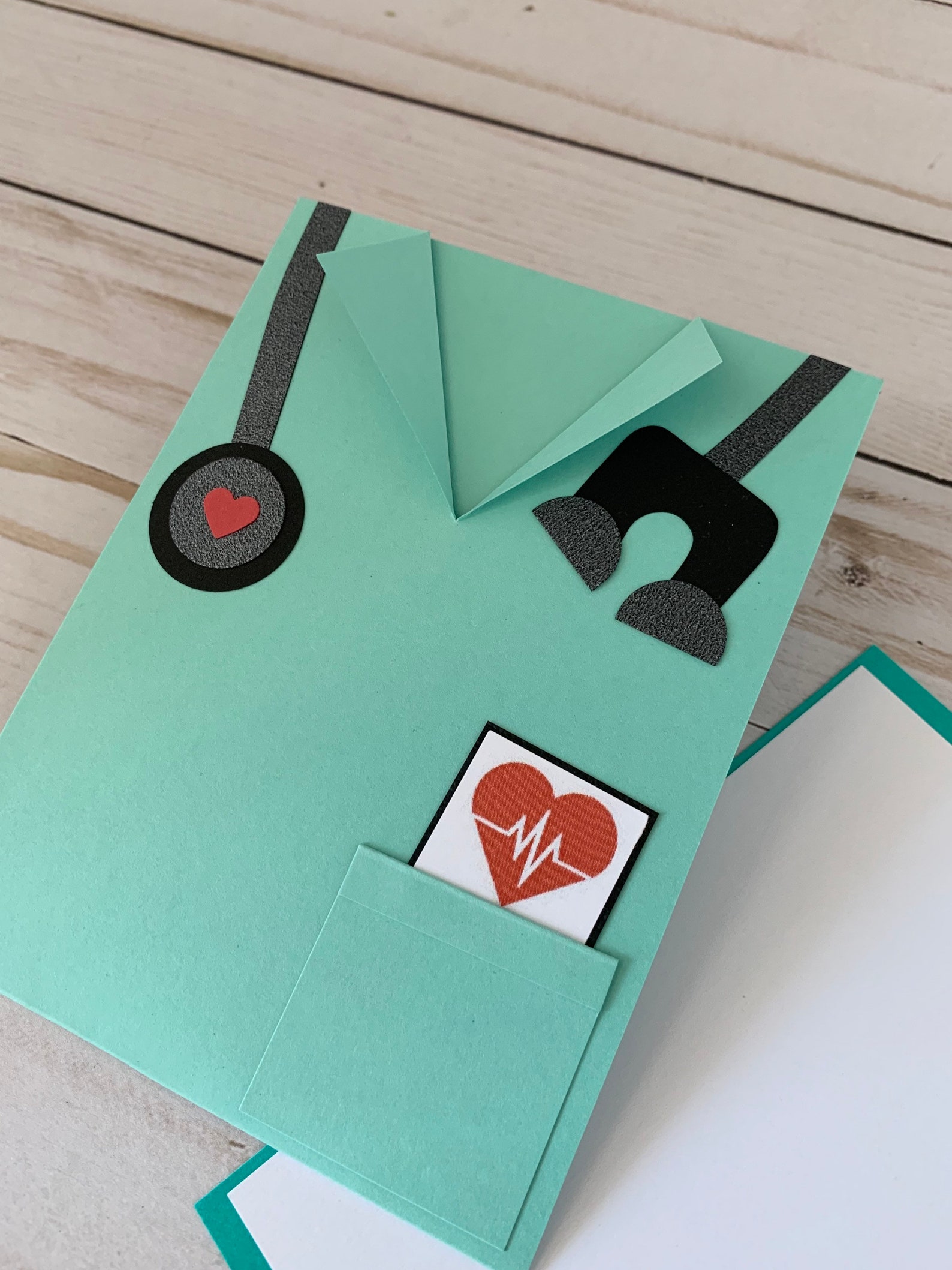 Doctor Scrubs Card in Green Health Care Worker Medical Etsy