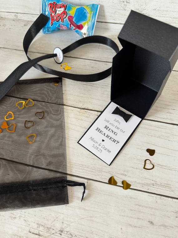 Ring Bearer Ring Pop Gift Box Flower Girl Proposal Keepsake Box