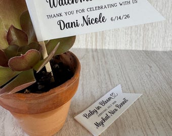 Baby Shower Favors for guest,  Table Decor, Watch me Grow Baby in Bloom Wedding Let Love Grow tags