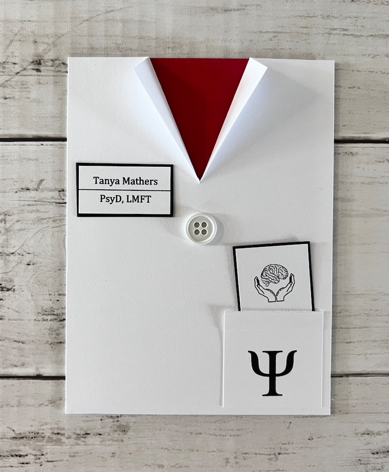 Doctor Card Psychiatrist Gift Psychologist Thank You Mental Etsy