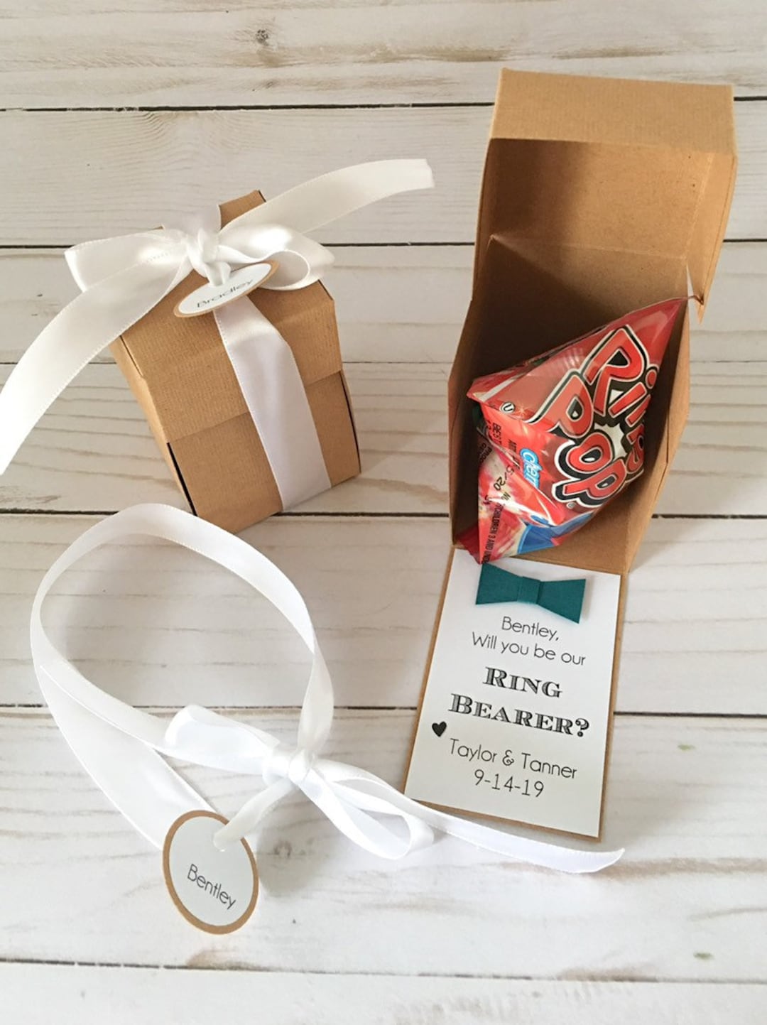Ring Pop Proposal Box Will You Be My Ring Bearer Asking Ring Etsy